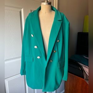 Boston Proper. 20w. Never Worn Jacket. Gold Buttons. Double Breasted. Turquoise